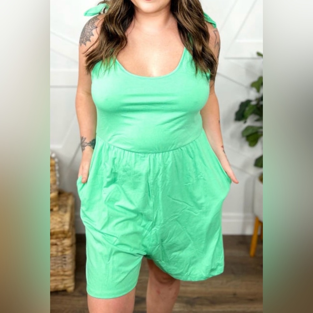 Culture Code mint colored 3X shorts romper